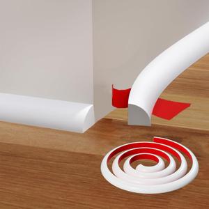 Flexible Quarter Round Molding,Peel and Stick Rubber Quarter Round Trim Self Molding Adhesive Floor Edge Trim,Shower Pans Gap and Wall Edge Corner Countertop(White, 240Inch)