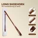 Wooden Long Shoe Horn for Men Women 27.56" Extra Long Shoe Horn for Seniors Hanging Rings Shoe Spoon Helper Gifts