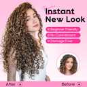 REECHO Curly Hair Extensions - 4PCS 18" GoGo Curly Clip in Hair Extensions 100% Super Protein Hairpieces with Invisible Lace Weft Silky Soft Natural Look for Women - Golden Brown