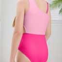 blibean Teen Girls Swimsuits One Piece Bathing Suit with Chest Pads Size 6-15 Years (Pink, XL)