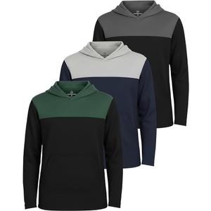 Real Essentials 3 Pack: Boys Hoodies – Youth Mesh Long Sleeve Sweatshirts with Pocket for Kids & Teens, 3XL
