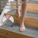 4 x 1PC Stair Treads Non-Slip Washable Peel and Stick Stair Treads for Wooden Steps Indoor Reusable Stair Carpet Treads Adhesive Stair-Runner Rugs for Kids and Dogs Elder8"x30" Gray