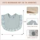 Muslin Baby Bibs - Soft 100% Cotton Drool Bandana Bibs for Baby Girls, 8 Solid Colors Set