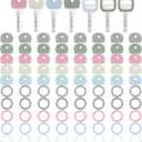 Blulu 80 Pieces 1Inch Colored Key Covers Caps Tags Covers Set Plastic Key Color Identifier Rings Toppers(Morandi Color)