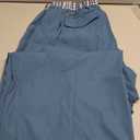 Wide Leg Slacks Pants for Women Pull on High Waisted Business Trousers with 3 Pockets for Casual Office Wear (Small, Blue)