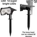 Solar Outdoor Lights, 6 Pack Waterproof Landscape Spotlights  IP65 Solar Powered Pathway Lights for Yard, Patio, Walkway & Driveway (Cool White)