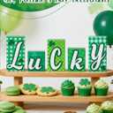 2 x St Patricks Day Decorations for Table - 5pcs Stable Wooden Signs, Lucky Shamrock Decorative Plaques for Home Mantel Centerpiece Tiered Tray Irish Party