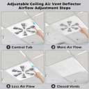 24" x 24" Adjustable Ceiling Vent Cover Air Conditioning Vent Deflector Fits 24"x24" Flat Office Ceiling Vents and HVAC or Heat Air Deflector for Office Home & Commercial -Non-Magnetic (1PC)