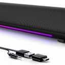 Computer Speakers for Desktop PC, Gaming PC Sound Bar, Plug and Play - USB Power with 3.5mm Audio, RGB Gradient Lighting, One-knob Control, for Computers/Laptops/Monitors