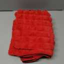 FUTEI Red Decorative Throw Pillow Covers 20x20 Inch Set of 2,Square Cushion Case,Fluffy Faux Rabbit Fur Plaid & Soft Velvet Back,Modern Home Decor for Couch Bed