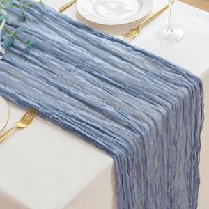 Dusty Blue Cheesecloth Table Runner Fall Autumn Decor 10ft Table Cloth for Wedding Party Baby Bridal Shower Birthday Halloween Thanksgiving Decoration