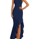 PRETTYGARDEN Wedding Guest Dresses for Women 2025 Summer Formal Gala Maxi Dress Ruffle Mermaid Cocktail Long Dresses, Large