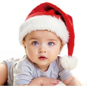Haomaomao Christmas Hats, Santa Hat for Kids/Baby Unisex Warm Comfort Red Velvet Holiday Xmas Hat for New Year Festive Party (Infant/1pcs)
