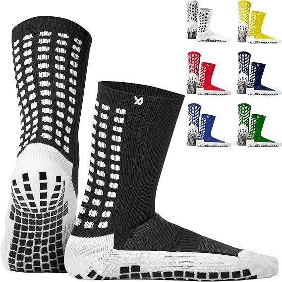 LUX Anti Slip Soccer Socks - Non Slip Sports Grip Pads Socks - Football, Soccer, Basketball