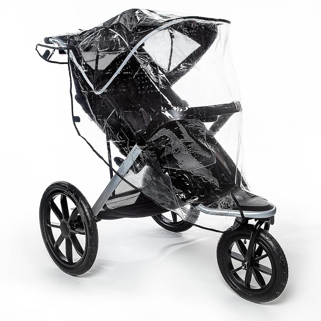 Graco Baby Jogging Stroller Universal Rain Cover, Ventilated Weather Shield, Waterproof, Windproof, Versatile Size to Fit Most Jogging Strollers, Vinyl, Clear, Plastic (1 Count (Pack of 1))