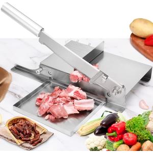 Moongiantgo Biltong Slicer Manual Meat Cutter with Scale - Stainless Steel Cutting Machine Hand Herb Root Slicer for Salami, Ham, Bacon, Vegetables, Deli, Ginseng, Fish (KD0270)