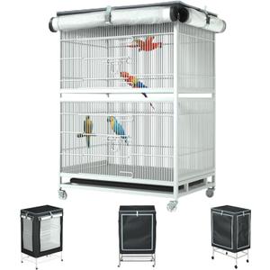Large Bird Cage Cover - 600D Cage Covers for Night, Good Night Bird Cage Cover for Large Birdcage,Indoors or Outdoors (M) (32.0"L x 21.0"W x 52.0"H)