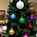 12 Pcs 10" PVC Inflatable Christmas Ornaments - Indoor/Outdoor Holiday Yard Decor Balls, Blow-Up Xmas Tree Decor for Front Decorations, Lawn & New Year Festive Decoration