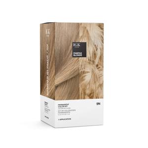 IGK Permanent Hair Dye Color Kit | 9N Pampas Blonde - Light Natural Blonde | 100% Gray Color Coverage + Strengthen + Shine | Ammonia Free (Short or Fine Hair (4.75 Ounce - Pack of 1))