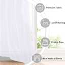 Hiasan White Sheer Curtains with Tiebacks for Bedroom, Grommet Light Filtering Semi Transparent Voile Drapes Grommet Window Curtains for Living Room, W42 x L54, Set of 2 Panels