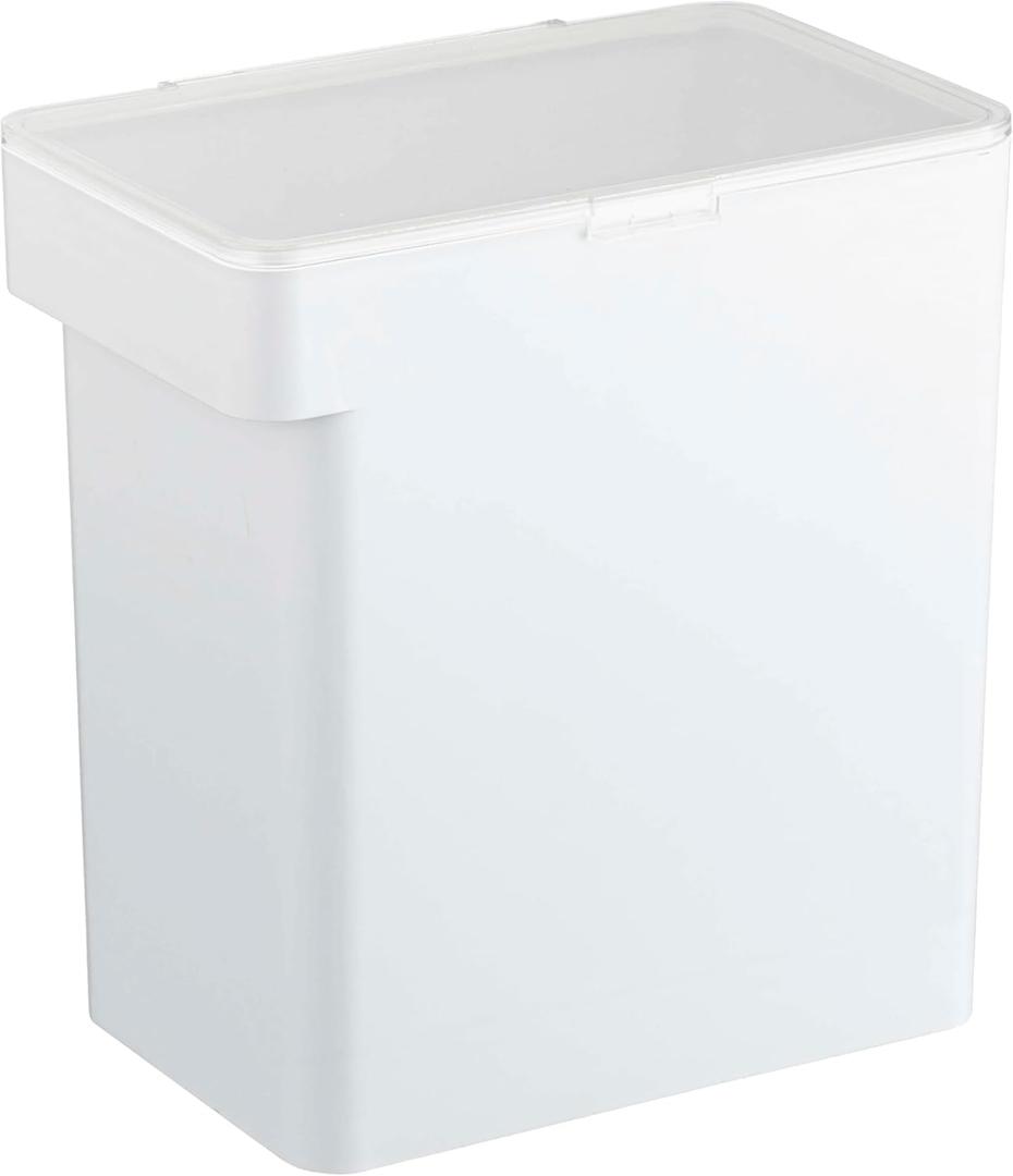 YAMAZAKI Home Tower Airtight Pet Food Storage Container - Cat And Dog Food Holder Bin With Transparent Lid And Handle - Large - Polypropylene - 15 Lbs., 3.2 Gallons, 12 Quarts (White)