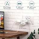 Addtam US to UK Ireland Travel Plug Adapter, Type G Power Plug Adapter with 3 Outlets 3 USB Ports(2 USB C), UK Adapters for USA to Dubai England London Scotland British Kenya Irish Hongkong, 2 Pack