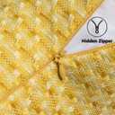 Kevin Textile Outdoor Waterproof Throw Pillow Covers Pack of 2 Weaving Texture Water Resistant Outside Decorative Cushion Covers for Garden Patio Tent Balcony Bench Couch Sofa 18x18 Inch, Yellow