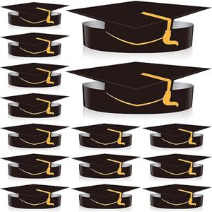 Zonon 36 Pcs Paper Graduation Paper Crown Graduation Cap Headbands Adjustable Paper Crown Grad Decor for Student