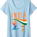 Womens INDIA: Indian Cricket Team Jersey V-Neck T-Shirt S