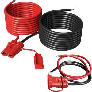 HUATOL 14 FT 2AWG Quick Disconnect Winch Power Cable, 2 Gauge 2 AWG Copper Wiring, Quick Connect and Disconnect Cables Heavy Duty Battery Wiring Kit.