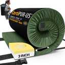 CYMULA Memory Foam Camping Mattress Pad, CertiPUR-US Sleeping Mat, Portable Roll Up Mattress for Adults, Camping Bed Pads for Sleepover, Car Bed with Travel Bag (Twin-75x38x3 IN, Green)