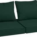 24x24x4in,Set2,Outdoor Chair Cushions with Back, Deep Seat Patio Cushions with Hidden Zipper Ties Handle, Waterproof Patio Furniture Replacement Cushion for Rattan Sofa,Dark Green