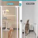 No Pawblems 55" Extra Tall Pet Gate for Cat, 29-43" Auto Close Cat Gate for Doorways/Stairs/Hallways, NO Drilling Pressure Mounted Tall Dog Gate Indoor, 1.37" Pet-Safe Gap, White
