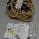 Triple Plug in Pendant Lights with Cord Hanging Lamp Kit with Switch 23 Ft Long Hemp Rope Farmhouse Pndant Light Cord Lighting Fixture Kits DIY Hanging Light (Yellow)