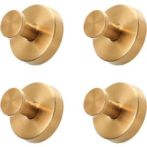 2025 Upgraded Suction Cup Hooks, Luxe grip No-Drill Hooks, Reusable Towel Hooks, Stainless Steel Waterproof Suction Cup for Shower (Gold)