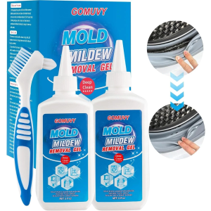 GOMUVY Mould Remover Gel, 1 Pack Household Mould Stain Cleaner, Grout Cleaner For Bathroom, Kitchen, Windows, Shower, Washing Machine Seal, Refrigerator Strips, Sink, Caulk Mould Control - 5 Fl Oz