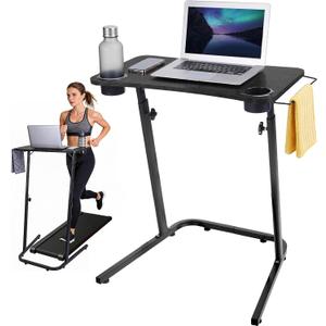 VTORY Treadmill Desk Adjustable Desk for Walking Pad, Stable & Heavy-Duty Height 30"-47", Portable Walking Pad Desk Table Stand for Home Office & Work with Installation Guide (Black)
