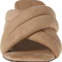 Amazon Essentials Women's Crossover Heeled Sandal with Padded Straps and Memory Foam Insole (12, Beige Faux Microsuede)