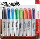 Sharpie 38250PP Permanent Markers, Chisel Tip, Assorted Colors, 8-Count, Standard Packaging, 2Pack