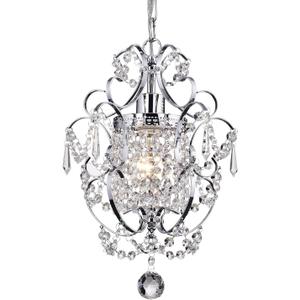 Edvivi Amorette Mini Chandelier Chrome Crystal Chandeliers, 1 Light Modern Elegant Glam Ceiling Light Fixture Chrome, Adjustable Hanging Lighting for Closet, Bedroom, Girls Room, Kitchen Island