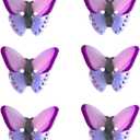 6 x Novelty Purple Butterfly Shaped Buttons for Crafts,Acetate Button for Clothes,Buttons for Sewing,Button Bulk,Pack of 6