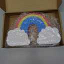 DoubleFill Rainbow Wooden Cake Pop Stand Lollipop Holder for Dessert Table 26 Holes Cake Pop Display Stand Suit 0.16''/4mm Lollipop Sticks for Birthday Parties Weddings Baby Showers Anniversaries