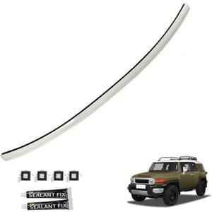 Front Windshield Molding White Top Pillar with Side Molding Compatible with Toyota FJ Cruiser 2007-2014 Replaces 755033501A0 75503-35061-A0