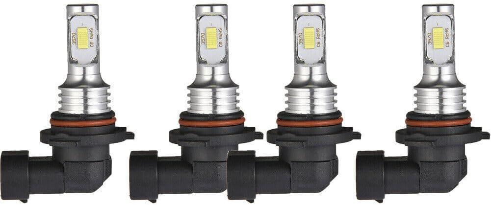 LED Headlights Kit Combo Bulbs 6500K High Low Beam Super for White Bright 9005 9006