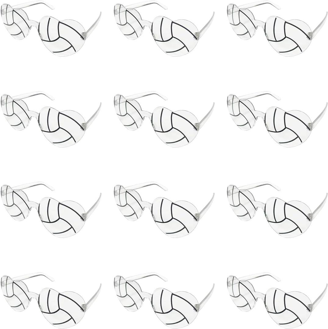 Layway 12 Pcs Sport Glasses Set Football Volleyball Soccer Basketball Sunglasses for Party Favors, Team Event Gifts