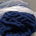 YAAPSU Chunky Knit Throw Blanket for Couch, 51"x63", 100% Hand Knitted Thick Cable Knit with Cozy Jumbo Chenille Yarn, Soft Large Rope Knot Crochet Blankets for Sofa Bed Living Room Décor, Navy Blue