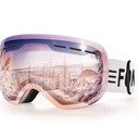 FONHCOO Ski Goggles for Men Women, Anti-Fog OTG Snow Snowboard Glasses with Detachable Lens for Skiing Skating, UV Protection