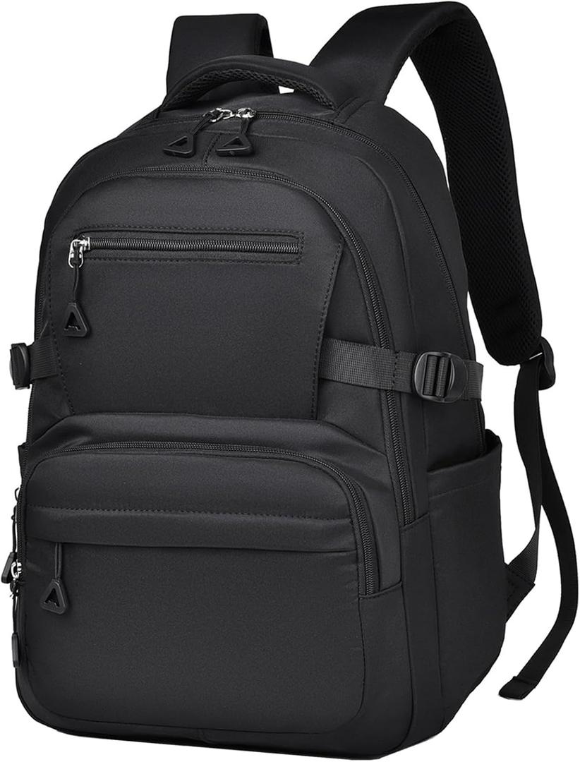 O-TBOST Backpack for Travel Work College Bookbag 15.6" Laptop Backpack with 11 Compartments (Black)