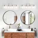 Unicozin 4-Light Bathroom Light Fixtures, Modern Vanity Lights with Clear Glass Shades, Brushed Nickel Bathroom Wall Lamp for Mirror Living Room Cabinet Bedroom