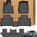Floor Mats for Lincoln Aviator 2020-2025 6 Passenger (Not Fit for 7-Passenger), TPE Waterproof Non-Slip All Weather Protection Custom